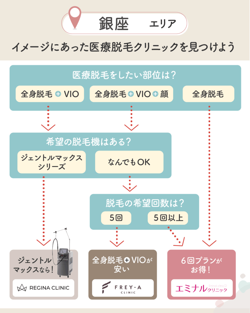 銀座の医療脱毛チャート