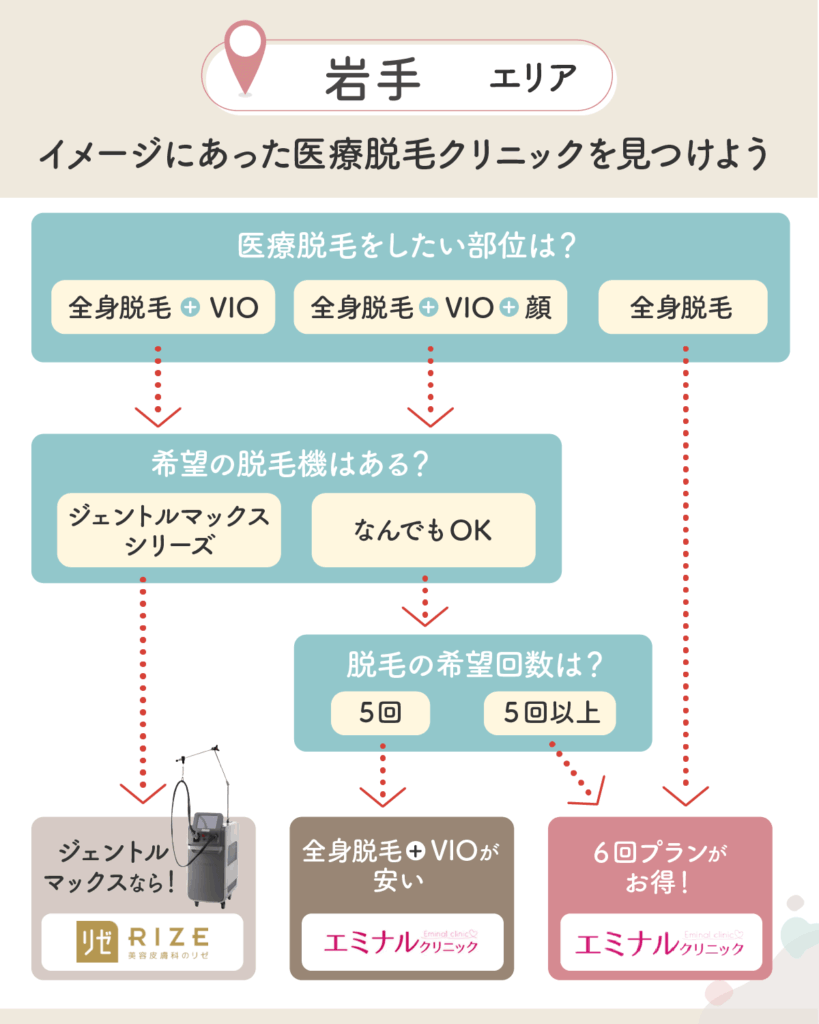 岩手の医療脱毛チャート
