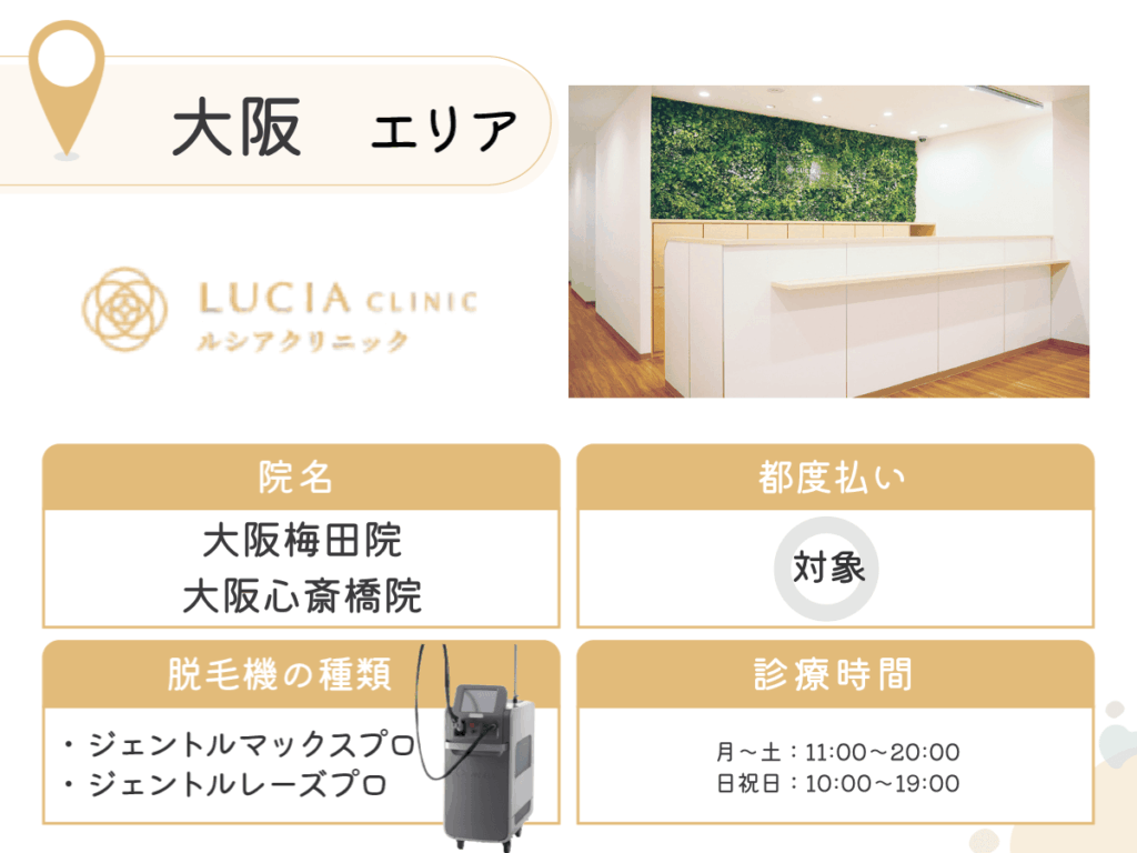 ルシアクリニック：大阪梅田院・大阪心斎橋院