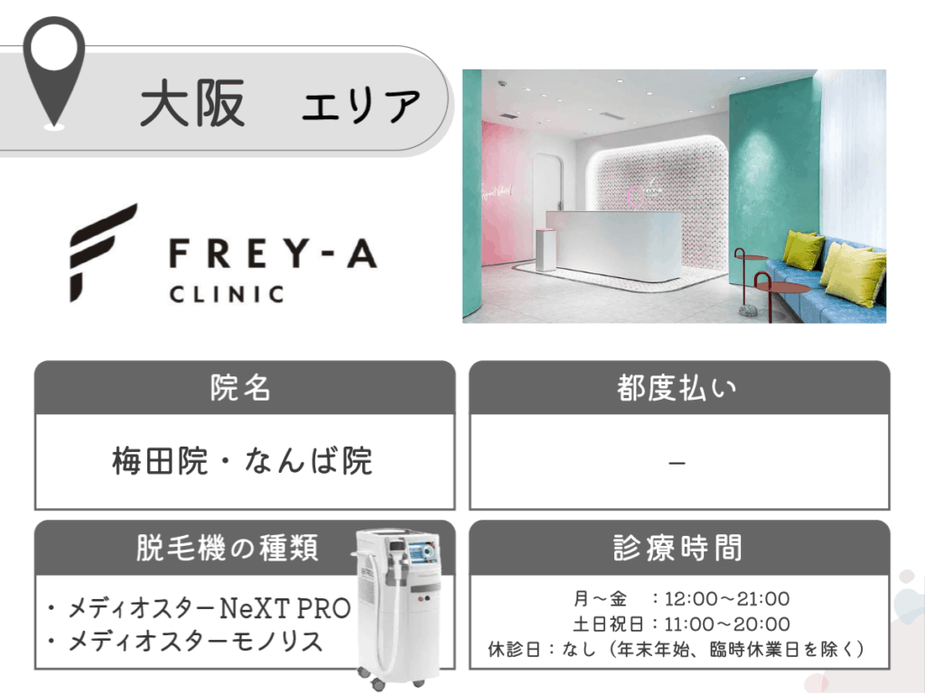 フレイアクリニック：大阪梅田院・なんば院