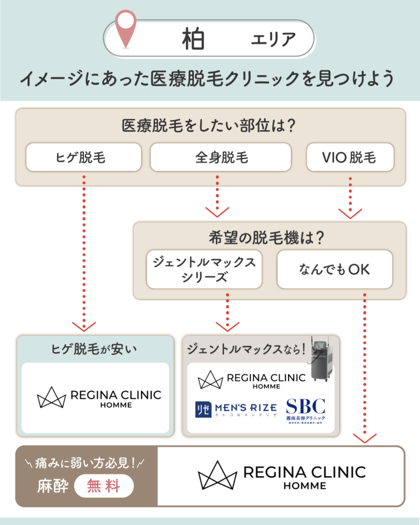 柏のメンズ脱毛チャート