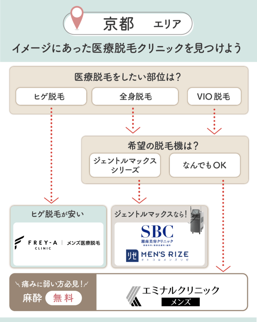 京都のメンズ脱毛チャート