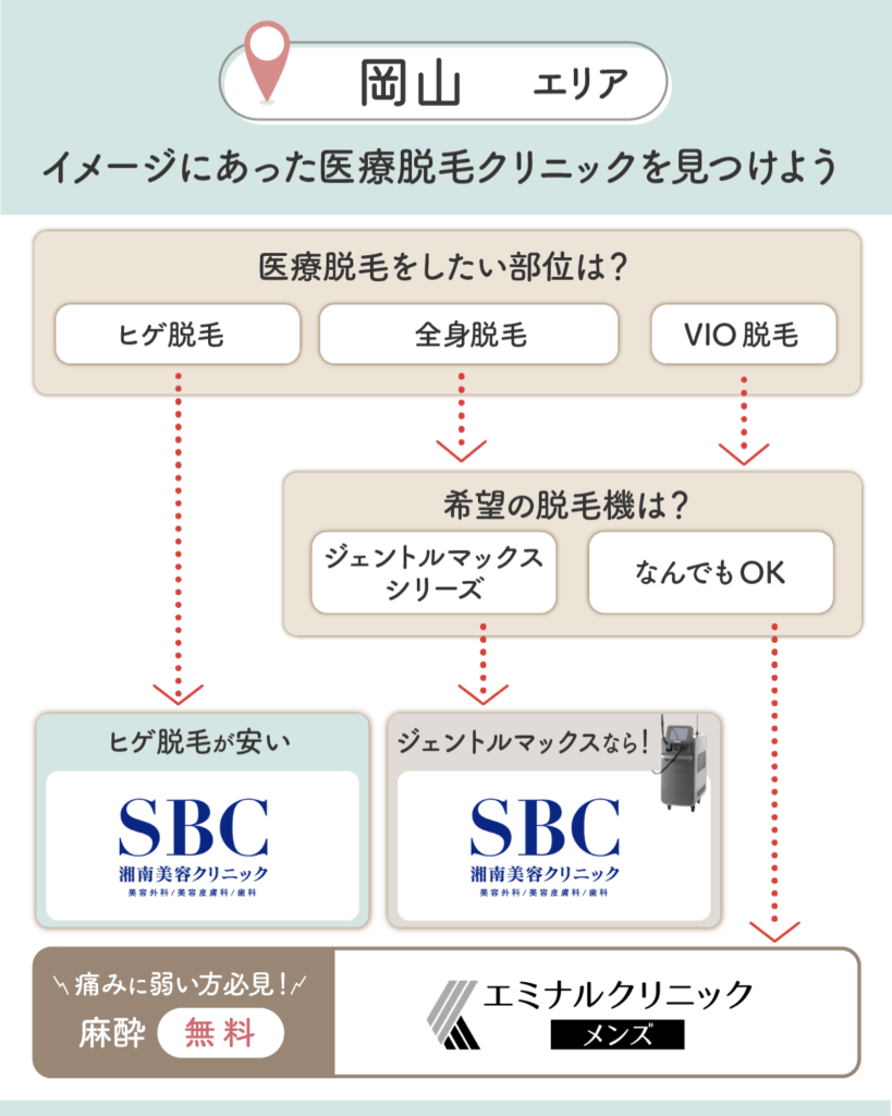 岡山のメンズ脱毛チャート