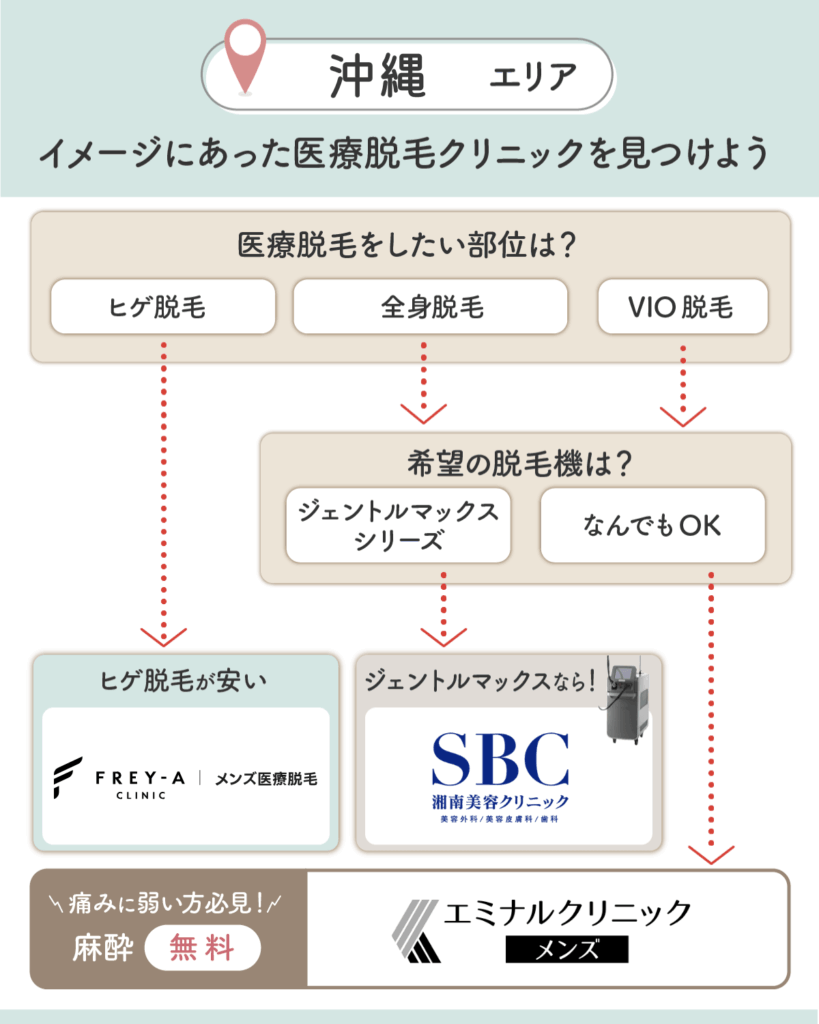 沖縄のメンズ脱毛チャート