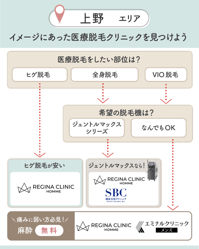 上野のメンズ脱毛チャート