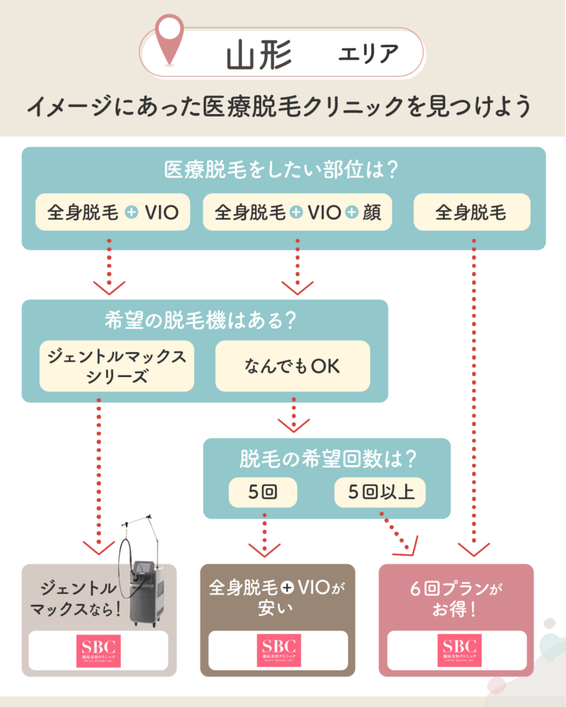 山形の医療脱毛チャート