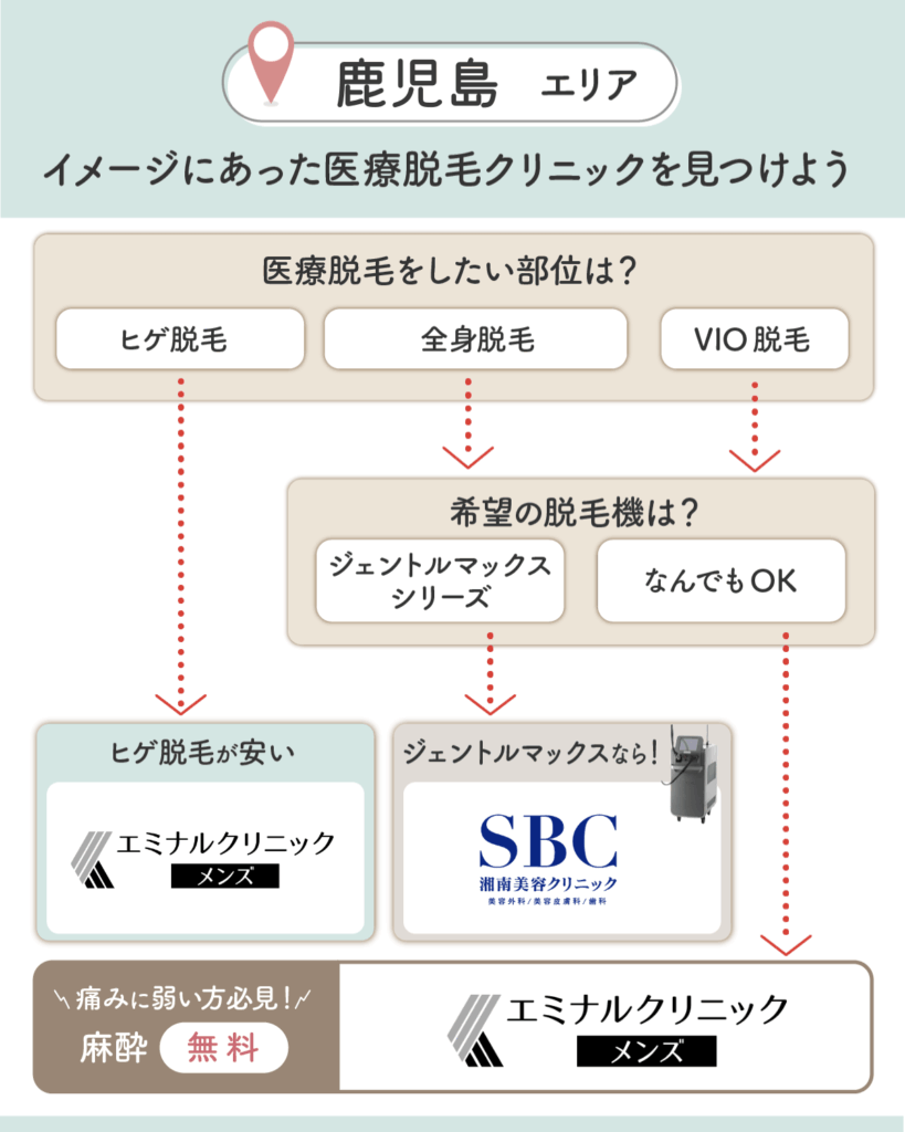 鹿児島のメンズ脱毛チャート