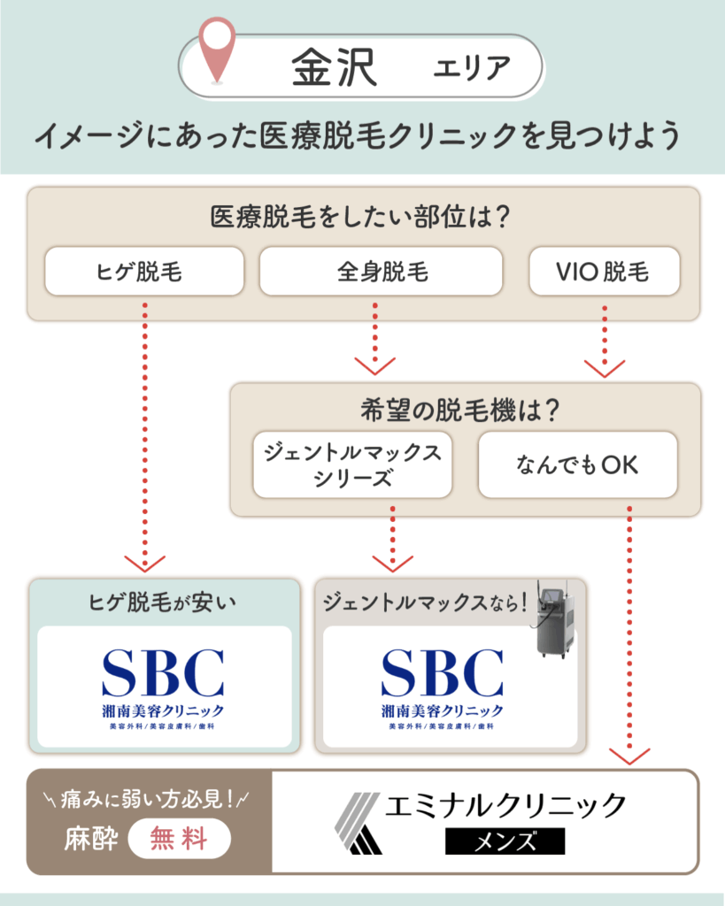 金沢のメンズ脱毛チャート