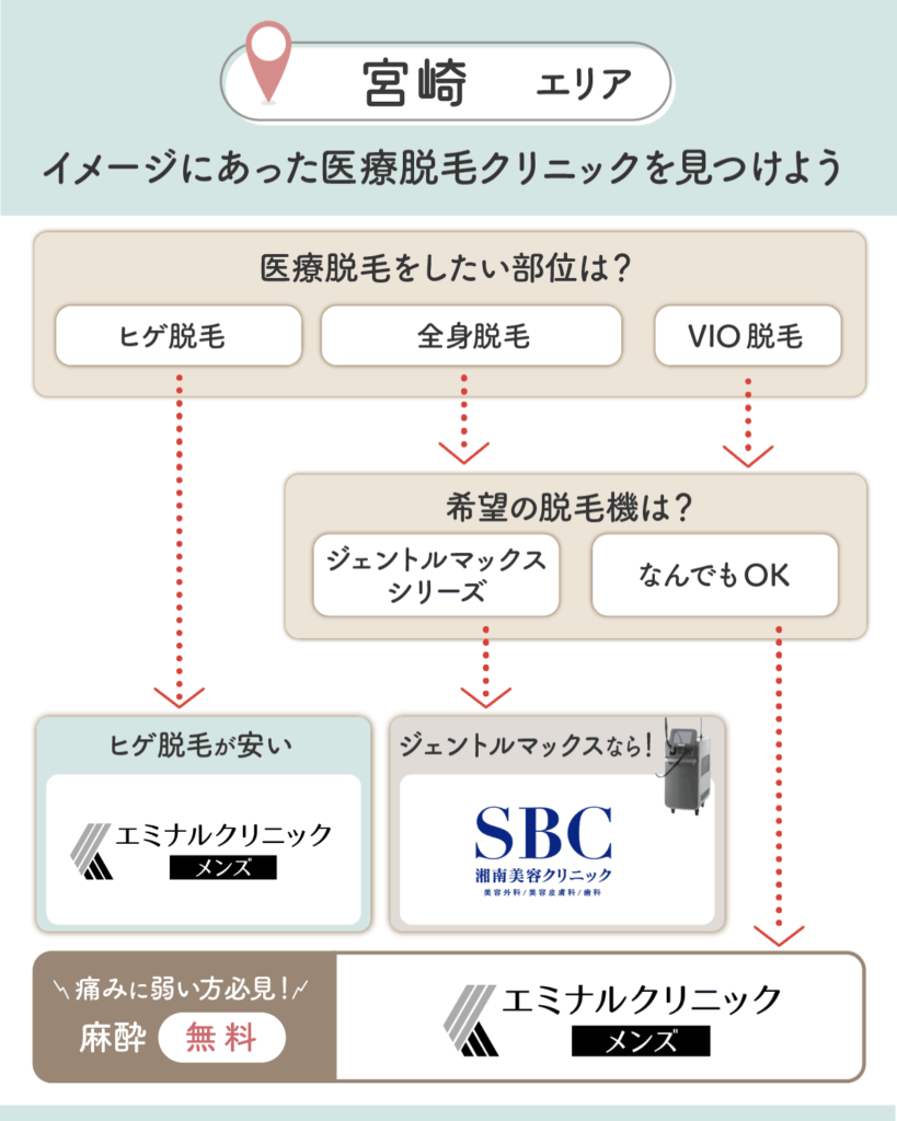 宮崎のメンズ脱毛チャート