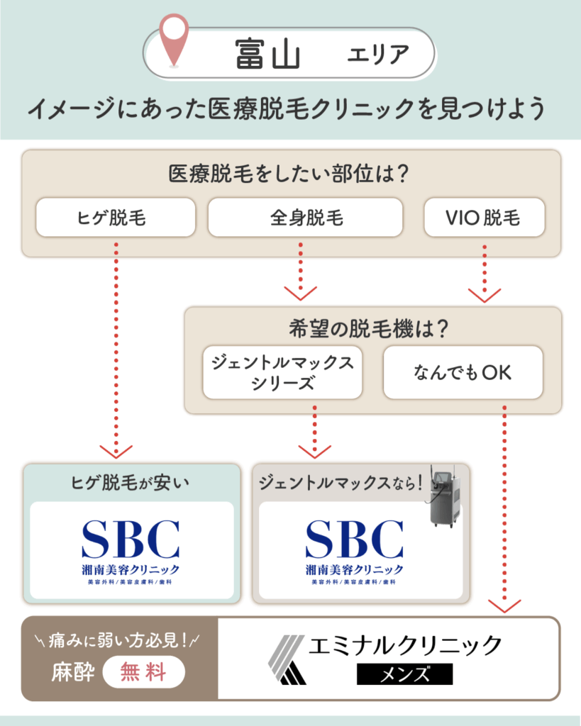 富山のメンズ脱毛チャート